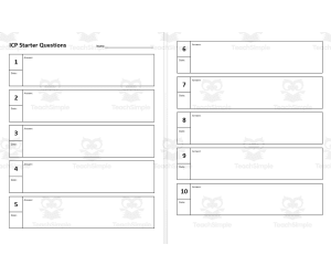 Sample Starter Questions Sheet