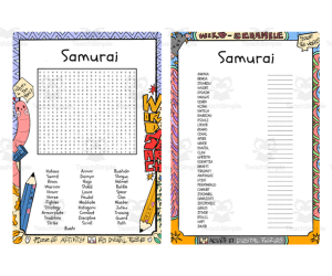 Samurai word search & scramble