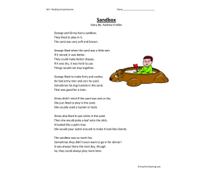 Sandbox Reading Comprehension Worksheet