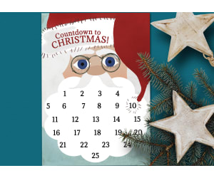 Santa Craft for Kids, Countdown to Christmas Activity, Preschool Art