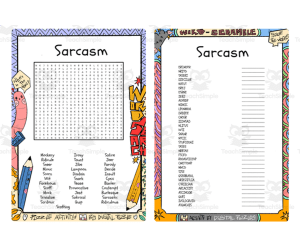 Sarcasm word search & scramble