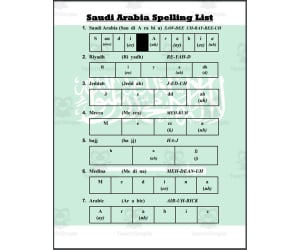 Saudi Arabia Spelling List