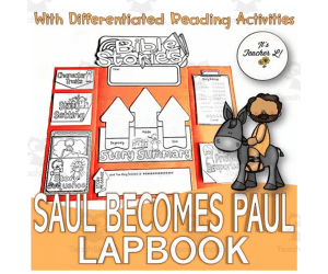 Saul Becomes Paul Bible Story Lapbook Project Grade 3 4 5 ELA ELL
