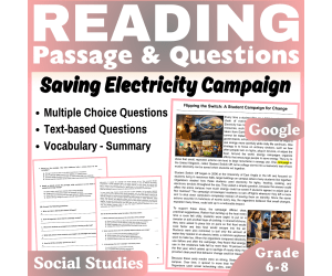 Saving Electricity Campaign: Social Studies Reading Passage (Docs)