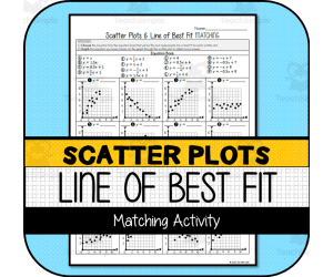 Scatter Plots: Line of Best Fit MATCHING Activity