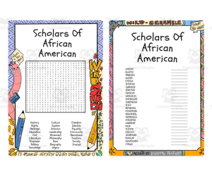 Scholars Of African American word search & scramble