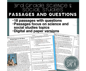 Science and Social Studies Reading Comprehension Passages & Questions