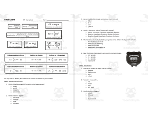 Science Final Exam - Semester 1 (Units 1-5)