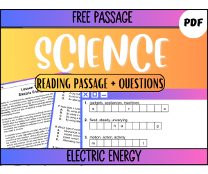 Science Reading Comprehension 15: Electric Energy PDF