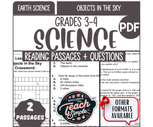 Science Reading Comprehension on Objects in the Sky (PDF)