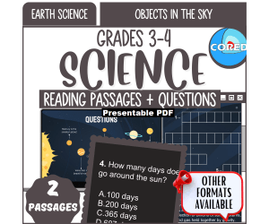 Science Reading Comprehension on Objects in the Sky (Presentable PDF)