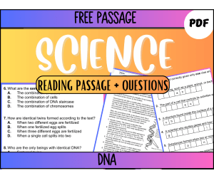 Science Reading Comprehension Passage 21: DNA PDF