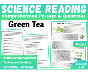 Science Reading Comprehension Passage: Green Tea (Word)