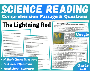 Science Reading Comprehension Passage: The Lightning Rod (Docs)