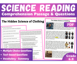 Science Reading Comprehension Passage: The Science of Clothing (PDF)