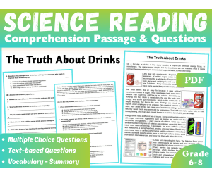 Science Reading Comprehension Passage: The Truth About Drinks (PDF)