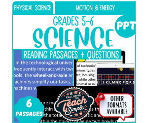 Science Reading Comprehension Passages on Motion and Energy (PPT)