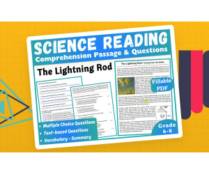 Science Reading Passage: The Lightning Rod (Fillable PDF)