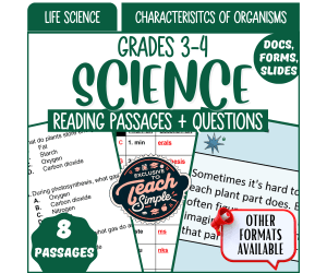 Science Reading Passages on Characteristics of Organisms Google Drive