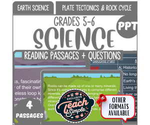 Science Reading Passages on Plate Tectonics and Rock Cycle (PPT)
