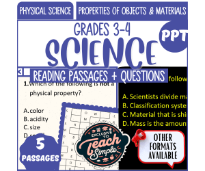 Science Reading Passages on Properties of Objects and Materials (PPT)