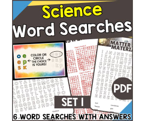 Science Word Searches - Set 1 (PDF)