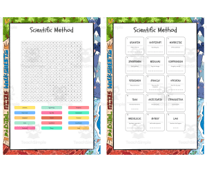Scientific Method word search, scramble and crossword puzzle