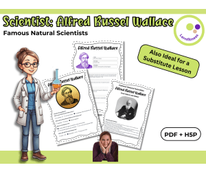 Scientist Alfred Russel Wallace Fact Sheet, Quiz + Exercises PDF + H5P