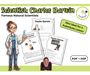Scientist Charles Darwin Fact Sheet, Quiz + Exercises | PDF + H5P