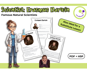 Scientist Erasmus Darwin Fact Sheet, Quiz + Exercises | PDF + H5P