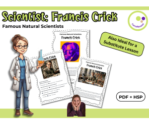 Scientist Francis Crick – Fact Sheet, Quiz & Interactive PDF incl. H5P