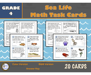 Sea Life Math Task Cards