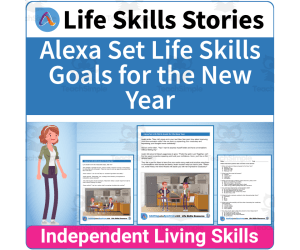 Seasonal Life Skills Worksheet - Alexa Set New Year's Goals