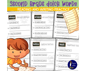 Second Grade Dolch Words Reading and Writing Practice
