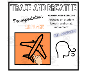 SEL: AIRPLANE Mindfulness Breathing Calming Activity TRACE AND BREATHE