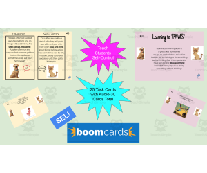 SEL Boom Cards -Learning to Paws-About Self-Control With Audio