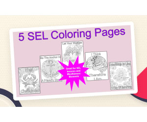 SEL Coloring Pages – 5 Mindfulness Quote Sheets