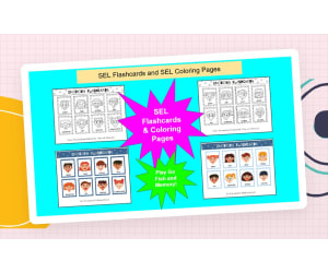 SEL Flashcards for Social Emotional Learning with SEL Coloring Pages
