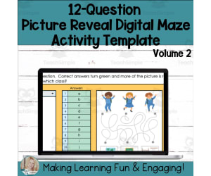 Self-Checking Template Picture Reveal Task Card Maze Resource Vol.2