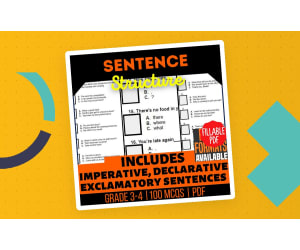 Sentence Structure Practice Questions - Grade 3-4 Grammar (Fillable)