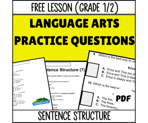 Sentence Structure Sample - Grades 1-2 Grammar (PDF)