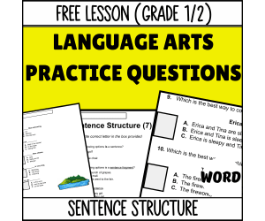 Sentence Structure Sample - Grades 1-2 Grammar (Word)