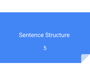 Sentence Structure Sample: Grammar Grades 3-4 (PPT)