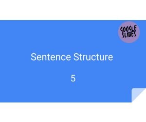 Sentence Structure Sample: Grammar Grades 3-4 (Slides)