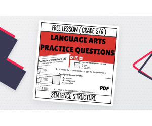 Sentence Structure Sample Lesson - Grammar Grade 5-6 (PDF)