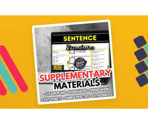 Sentence Structure Supplementary Materials - Grammar Grades 1-2 (PDF)