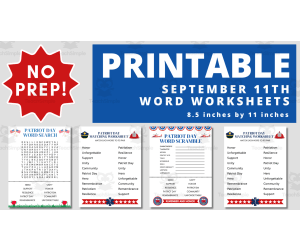 September 11 Printable Word Search Activity