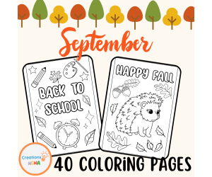 September Coloring Pages, Back to School