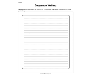 Sequence Writing Worksheet