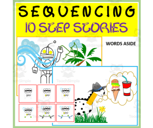 SEQUENCING CARDS: THREE 10-STEP STORIES | TELL OR WRITE